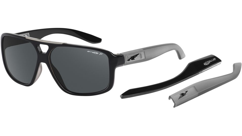 Arnette Arnette Fat City Sunglasses, Gloss Clear/Gloss Black Film AN4189-01PR