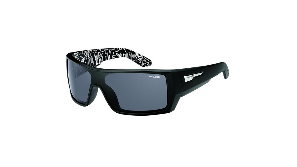 Arnette High Beam Sunglasses - Matte Black w/ Inside Graphics Frame and Grey Lens AN4148-11