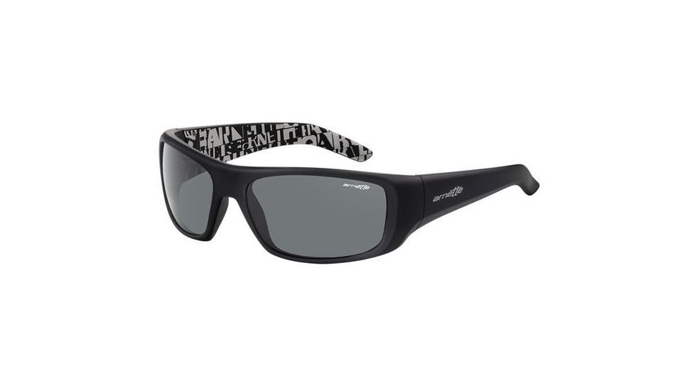 Arnette Hot Shot Progressive Prescription Sunglasses, Fuzzy Black Frame, Grey Lens-AN4182-05PR