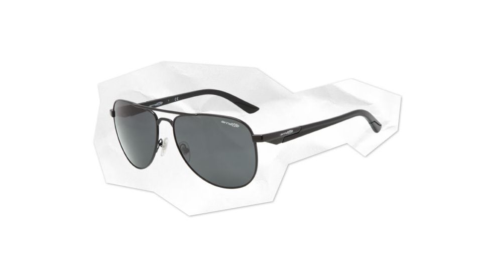 Arnette One Time Sunglasses - Polished Black Frame and Grey  Lens AN3061-04