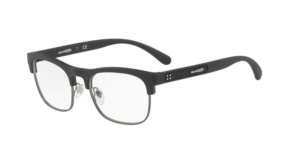 Arnette RIPON AN7131 Single Vision Prescription Eyeglasses, 52mm, Matte Black / Matte Gunmetal, AN7131-01-52-SV