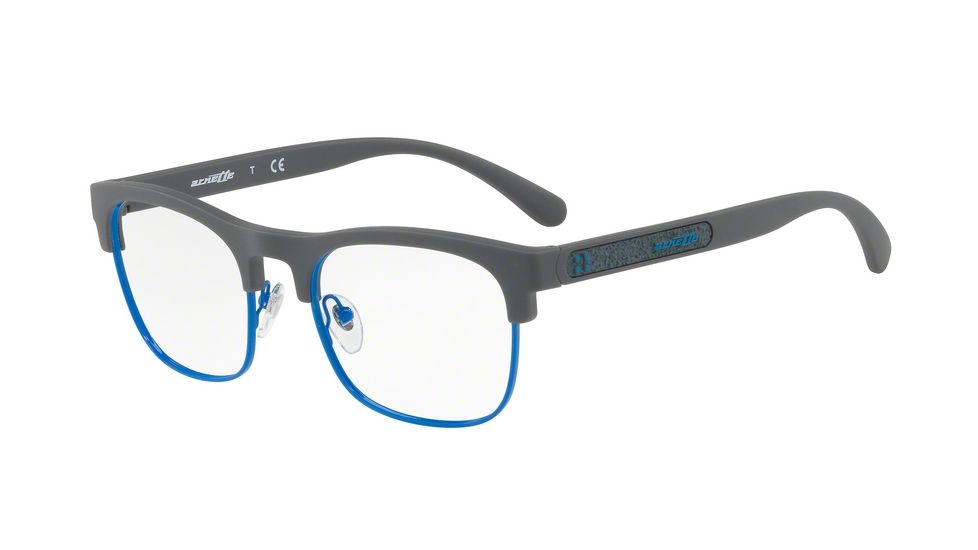 Arnette RIPON AN7131 Single Vision Prescription Eyeglasses, 52mm, Matte Grey/pastel Blue, AN7131-2490-52-SV