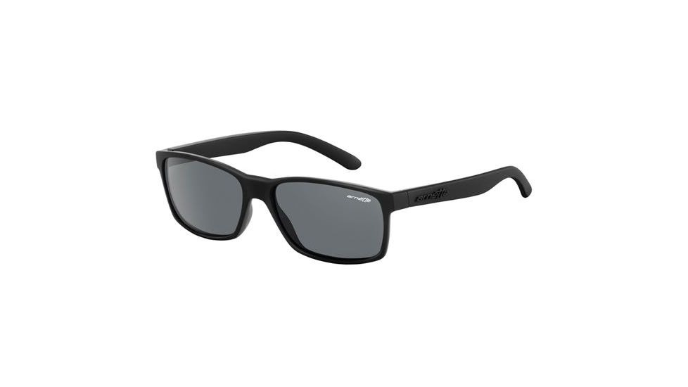 Arnette Slickster Progressive Prescription Sunglasses, Gloss Black Frame, Grey Lens-AN4185-02PR