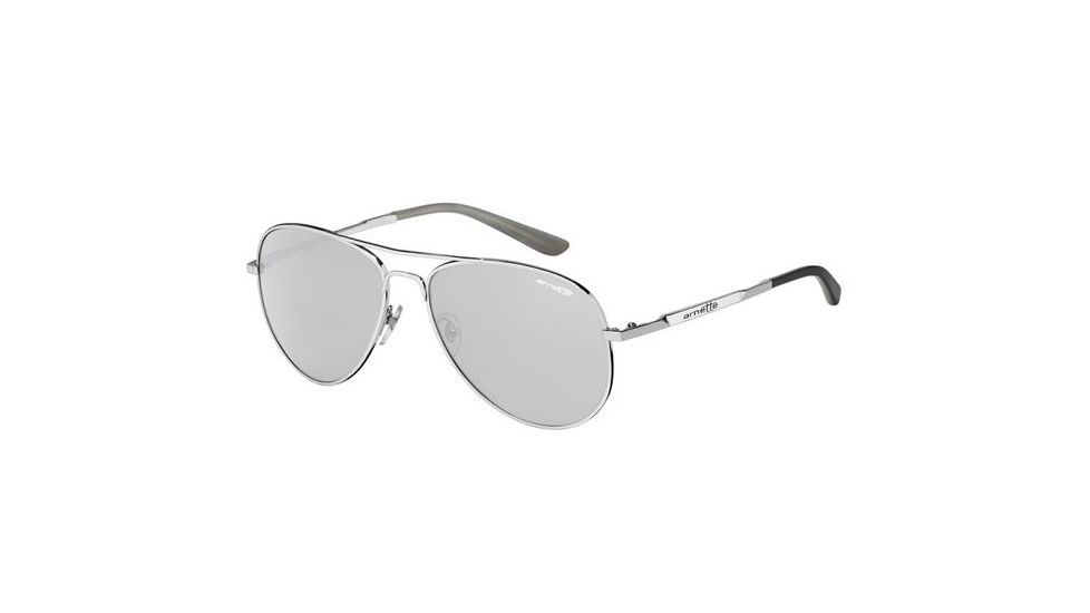 Arnette Trooper Single Vision Prescription Sunglasses, Polished Chrome Frame, Chrome Mirror Lens-AN3065-05SV