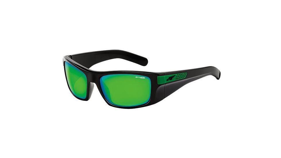 Arnette Two-Bit Bifocal Prescription Sunglasses, Gloss Black Frame, Citrus Chrome Lens-AN4197-02BI