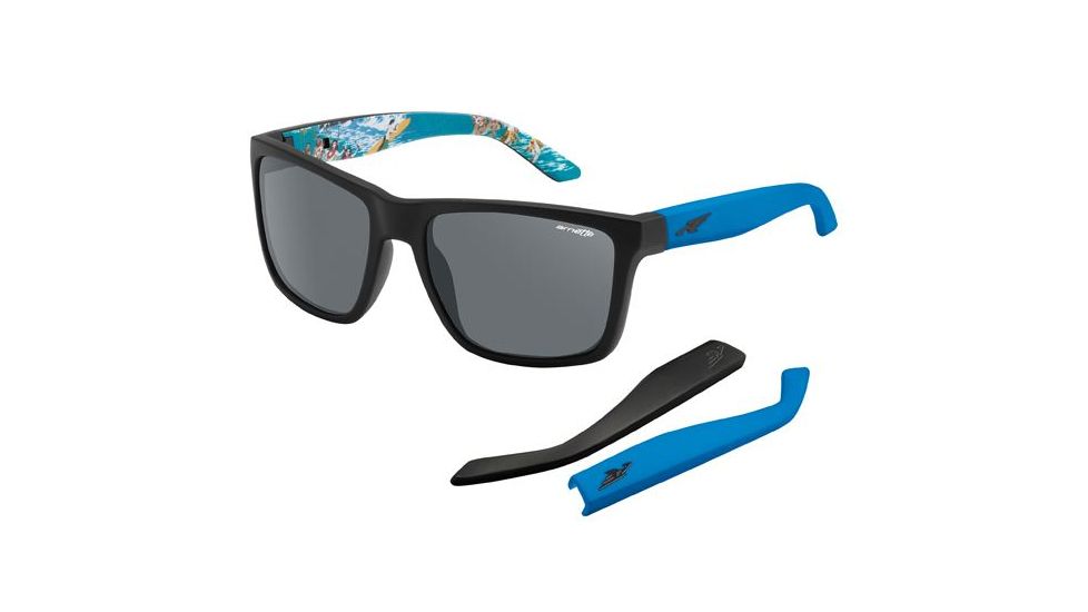 Arnette Witch Doctor Bifocal Prescription Sunglasses, Fuzzy Black/Aloha Frame, Grey Lens-AN4177-11BI