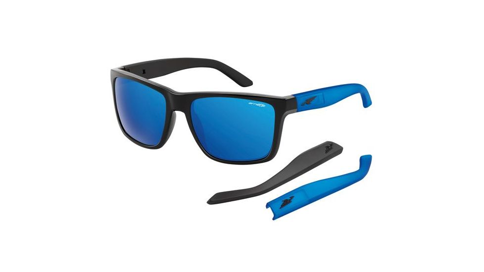 Arnette Witch Doctor Bifocal Prescription Sunglasses, Gloss Black/Gummy Blueberry Frame, Blue Mirror Lens-AN4177-14BI