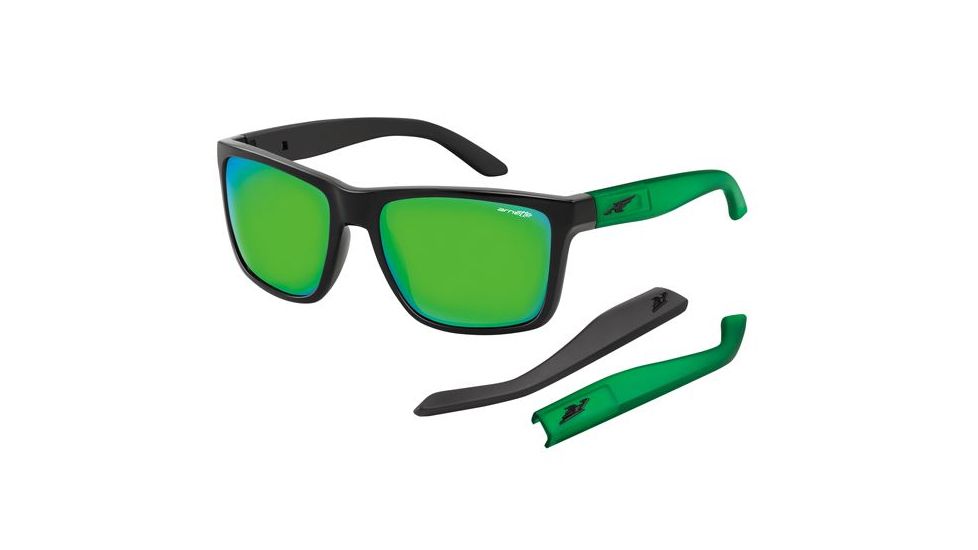 Arnette Witch Doctor Bifocal Prescription Sunglasses, Gloss Black/Gummy Lime Frame, Citrus Chrome Lens-AN4177-15BI