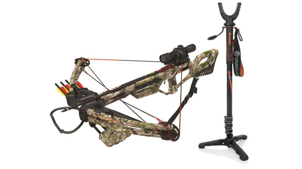 Arrow Precision Inferno Flame Crossbow, w/Illuminated Reticle Scope, 131 W/ Vanguard Veo Shooting Stick