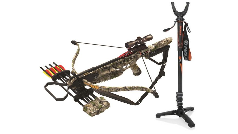 Arrow Precision Inferno Heat Crossbow, w/Multi-Reticle Scope, 107 W/ Vanguard Veo Shooting Stick