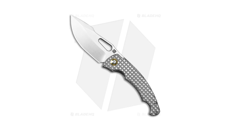 Artisan Cutlery Mini Xcellerator Folding Knife, 3.25in, CPM-S90V, Drop Point Blade, Titanium Gray Handle, Steel/Gray, 8.86in, BHQ-193870