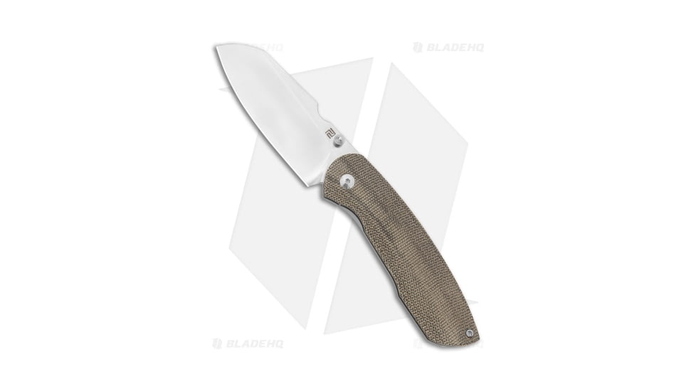Artisan Cutlery Prime Folding Knife, 3.00in, CPM-S90V, Sheepsfoot Blade, Micarta OD Green Handle, Steel/OD Green, 7.00in, BHQ-203075