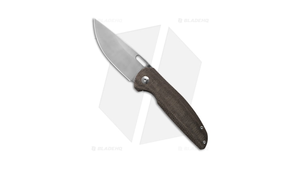 Artisan Cutlery Satyr Folding Knife, 3.375in, CPM-S90V, Drop Point Blade, Micarta Gray Handle, Steel/Gray, 7.75in, BHQ-198700