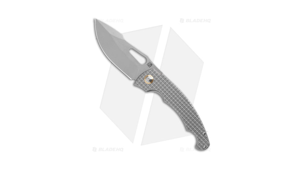 Artisan Cutlery Xcellerator Folding Knife, 3.86in, CPM-S90V, Drop Point Blade, Titanium Gray Handle, Steel/Gray, 8.86in, BHQ-186571