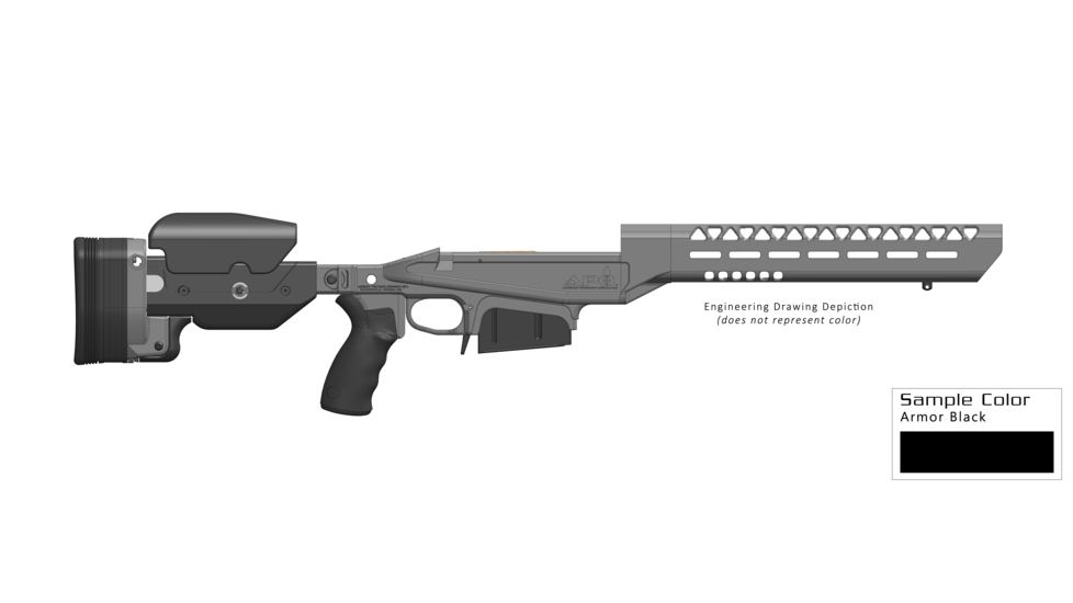 Ashbury Precision Ordnance SABER Alloy SuperSport MOD-0 Series Rifle Chassis, RLA-A1A, Remington 700 Long Action, Right Hand, 5-Round Magazine, Black 060-03V-0010-00 BLK