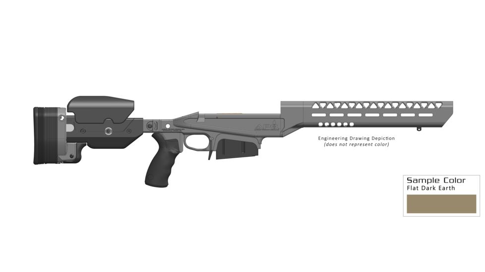 Ashbury Precision Ordnance SABER Alloy SuperSport MOD-0 Series Rifle Chassis, RLA-A1A, Remington 700 Long Action, Right Hand, 5-Round Magazine, Flat Dark Earth 060-03V-0010-00 FDE