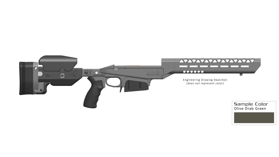 Ashbury Precision Ordnance SABER Alloy SuperSport MOD-0 Series Rifle Chassis, RLA-A1A, Remington 700 Long Action, Right Hand, 5-Round Magazine, OD Green 060-03V-0010-00 ODG