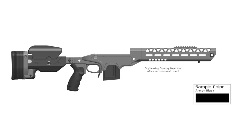 Ashbury Precision Ordnance SABER Alloy SuperSport MOD-0 Series Rifle Chassis, RSA-A3, Remington 700 Short Action, Right Hand, 10-Round Magazine, Black 060-03V-0007-00 BLK