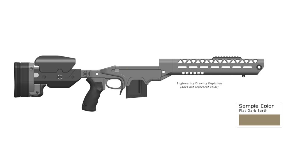 Ashbury Precision Ordnance SABER Alloy SuperSport MOD-0 Series Rifle Chassis, RSA-A3, Remington 700 Short Action, Right Hand, 10-Round Magazine, Flat Dark Earth 060-03V-0007-00 FDE