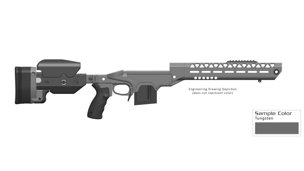 Ashbury Precision Ordnance SABER Alloy SuperSport MOD-0 Series Rifle Chassis, RSA-A3, Remington 700 Short Action, Right Hand, 10-Round Magazine, Tungsten Grey 060-03V-0007-00 TNG