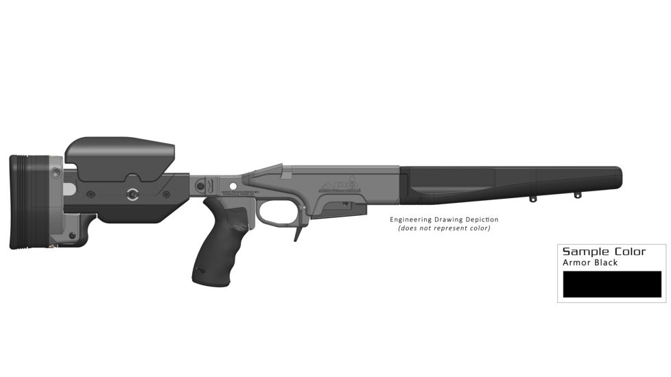 Ashbury Precision Ordnance SABER Sporter Composite Series Rifle Chassis, RSA-A3, Remington 700 Short Action, Right Hand, 10-Round Magazine, Black 060-03V-0003-00 BLK
