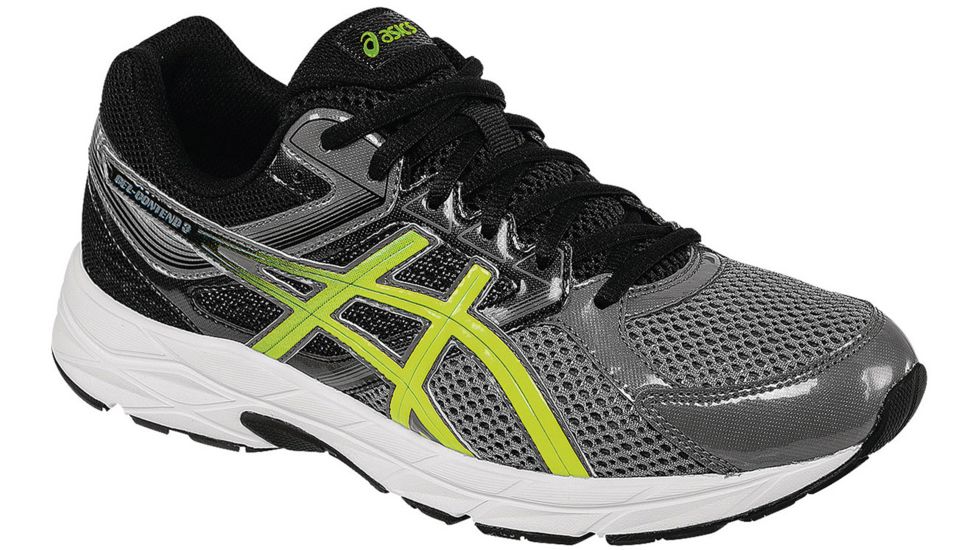 Asics Gel-Contend 3 Road Running Shoe - Men's -Carbon/Yellow/Black-8-Wide