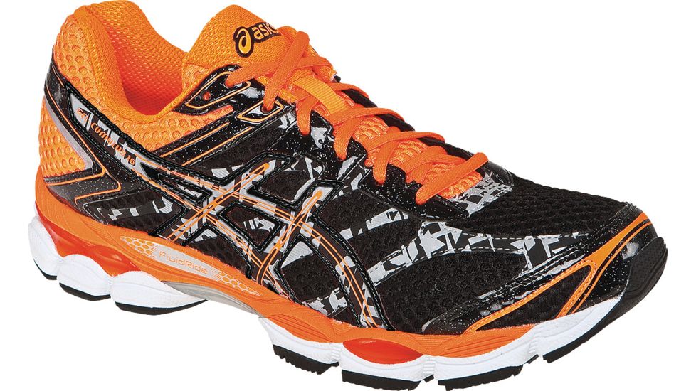 Asics Gel-Cumulus 16 Lite-Show Road Running Shoe - Men's-Onyx/Blk/Orange-Medium-10 US