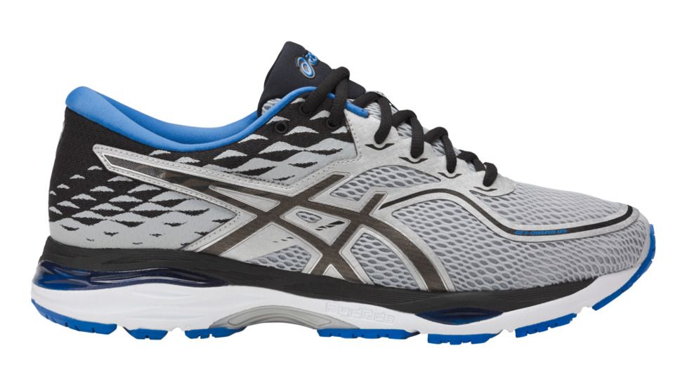 Asics Gel-Cumulus 19 Road Running Shoe - Men's-Grey/Black/Directoire Blue-Medium-8.5