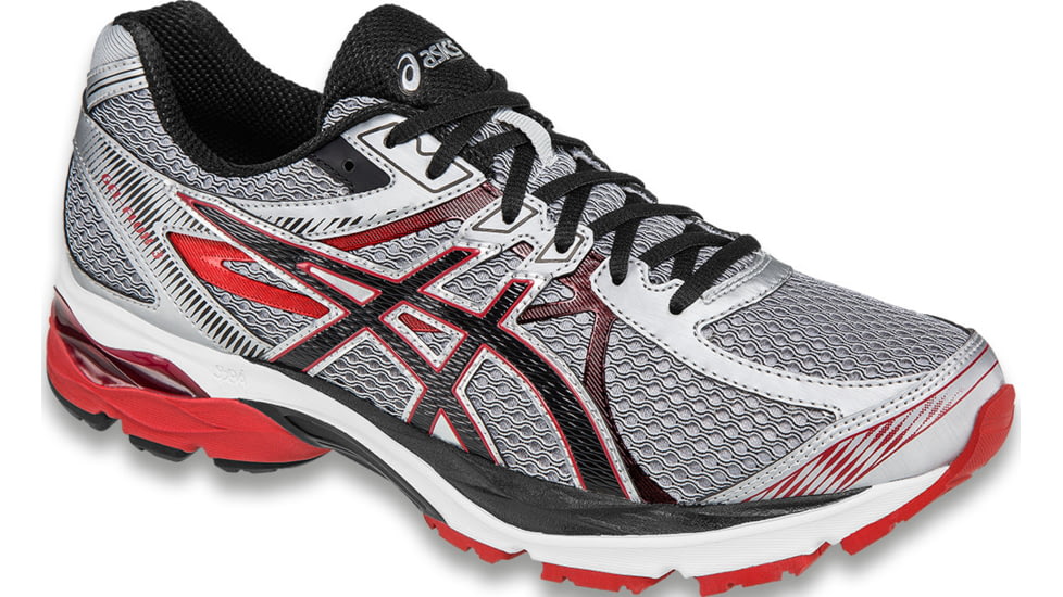 Asics Gel-Flux 3 Road Running Shoe - Men's-Silver/Onyx/Racing Red-8-Medium