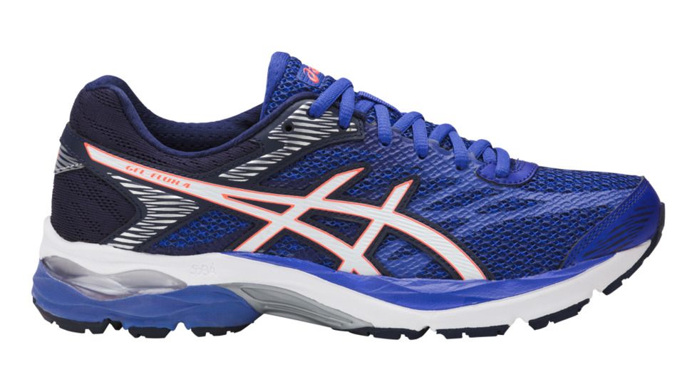 Asics Gel-Flux 4 Road Running Shoe - Women's-Blue Purple/White/Indigo Blue-Medium-6