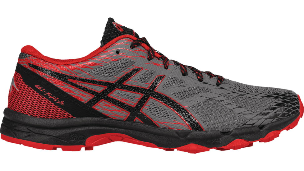 Asics Gel-FujiLyte Trail Running Shoe - Men's-Carbon/Black/Vermilion-Medium-10.5