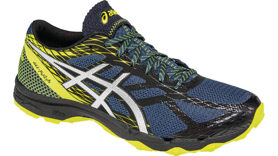 Gel-FujiLyte Trail Running Shoe - Mens-Mediterranean/Silver/Yellow-Medium-11.5