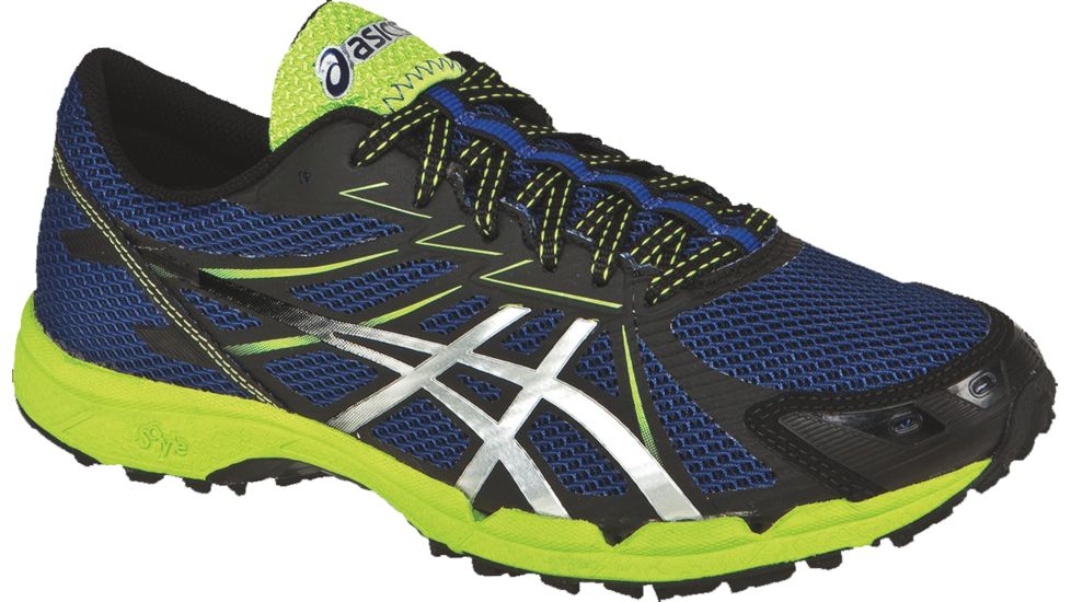 Asics Gel-FujiRacer 3 Trail Running Shoe - Mens-Navy/Silver/Lime-9.5 US-Medium