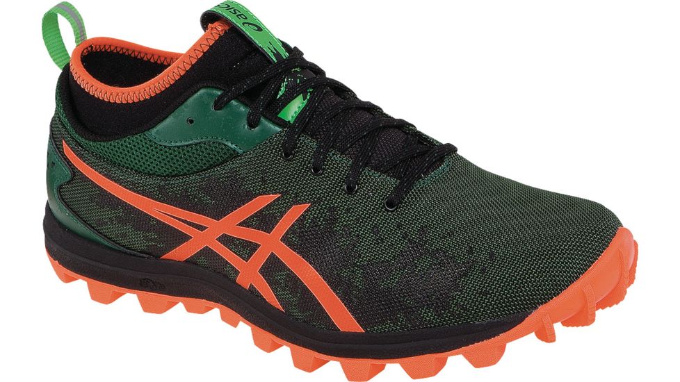 Asics Gel-FujiRunnagade Trail Running Shoe - Mens-Green/Orange/Black-Medium-10 US