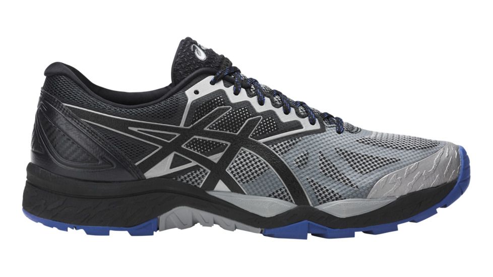 Asics Gel-FujiTrabuco 6 Trail Running Shoe - Men's-Aluminum/Black/Limoges-Medium-12