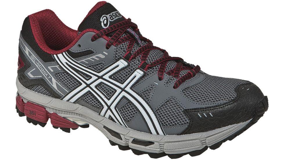Asics Gel-Kahana 7 Trail Running Shoe - Men's-Titanium/Lightning/Red-8-Wide