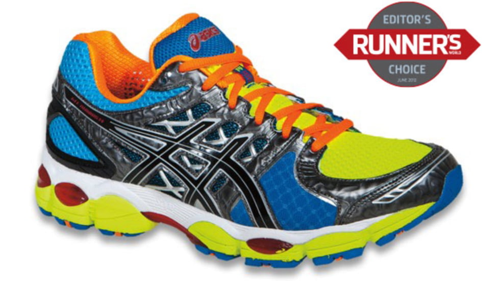 Asics Gel-Nimbus 14 Road Running Shoe - Men's-Lite Bright/Black/Blue-10.5 US