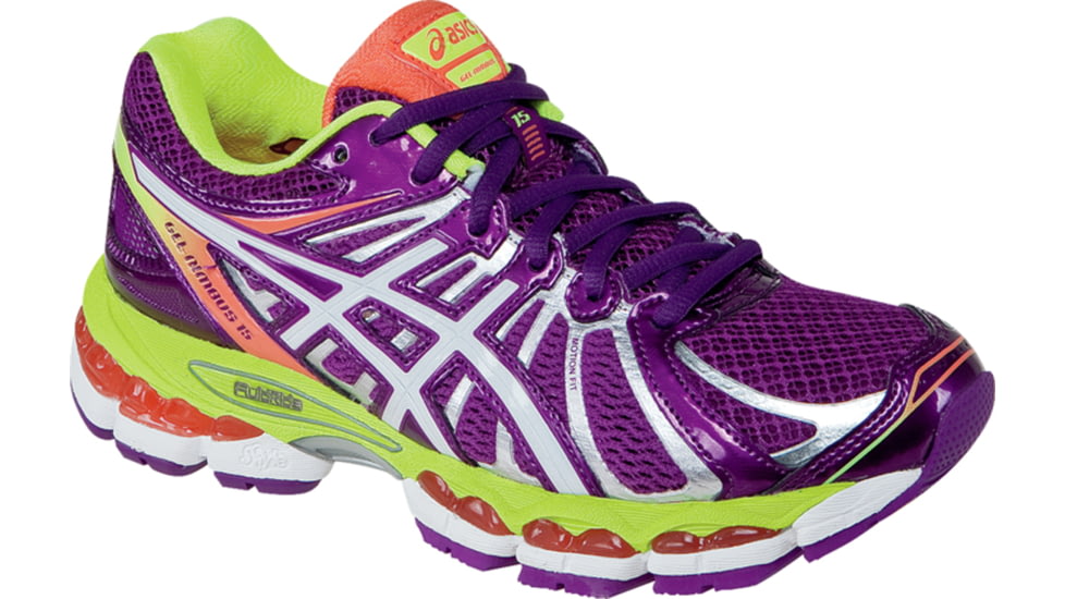 Asics Gel-Nimbus 15 Road Running Shoe - Women's-Wine/White/Yellow-Medium-10 US