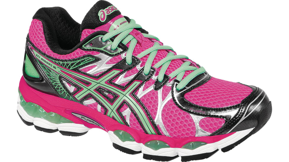 Asics Gel-Nimbus 16 Road Running Shoe - Women's-Hot Pink/Green-Medium-7.5 US