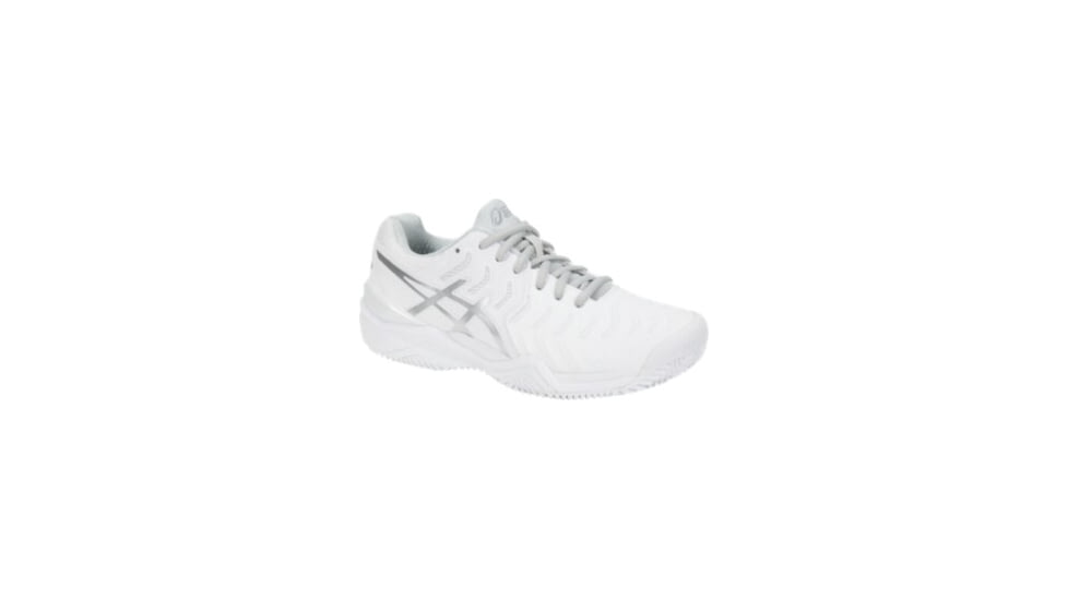 Asics GEL-Resolution 7 Clay Court Road Running Shoes - Womens, White/Silver, Medium, 6.5 US, E752Y.0193-6.5