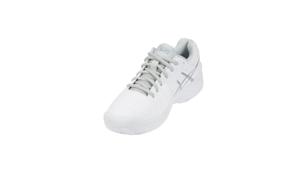 Asics GEL-Resolution 7 Clay Court Road Running Shoes - Womens, White/Silver, Medium, 6.5 US, E752Y.0193-6.5