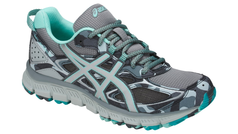 Asics GEL-Scram 3 Trail Running Shoes - Women's, Stone Grey/Silver/Aruba Blue, Medium, 6.5 US T6K7N.1193-6.5