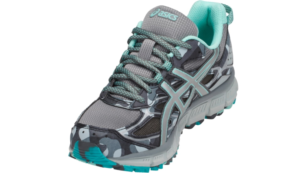 Asics GEL-Scram 3 Trail Running Shoes - Women's, Stone Grey/Silver/Aruba Blue, Medium, 6.5 US T6K7N.1193-6.5