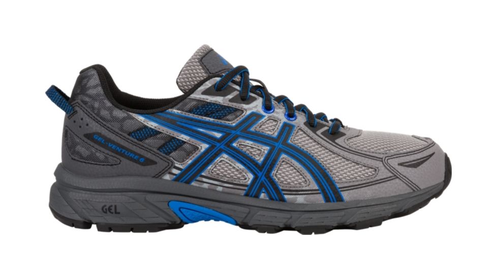 Asics GEL-Venture 6 Trail Running Shoes - Men's, Aluminum/Black/Directoire Blue, Medium, 10 US T7G1N.9690-10
