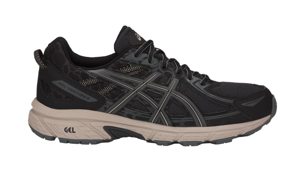Asics GEL-Venture 6 Trail Running Shoes - Men's, Black/Dark Grey/Feather Grey, Medium, 10 US T7G1N.9095-10