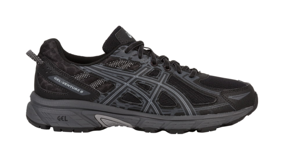 Asics GEL-Venture 6 Trail Running Shoes - Men's, Black/Phantom/Mid Grey, Extra Wide, 10 US T7G3N.9016-10