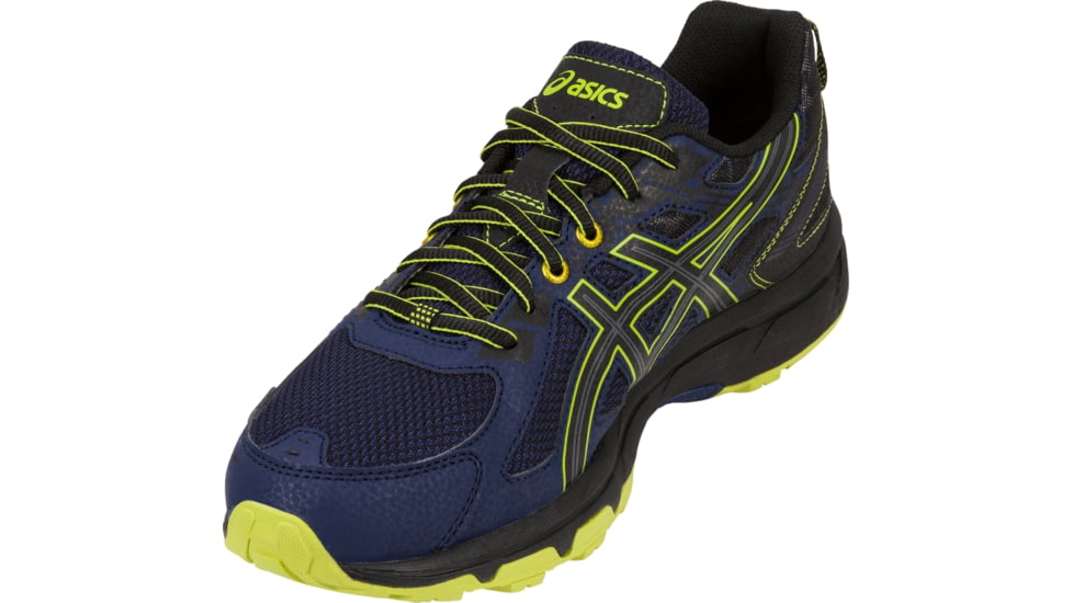 Asics GEL-Venture 6 Trail Running Shoes - Men's, Indigo Blue/Black/Energy Green, Extra Wide, 10 US T7G3N.4990-10