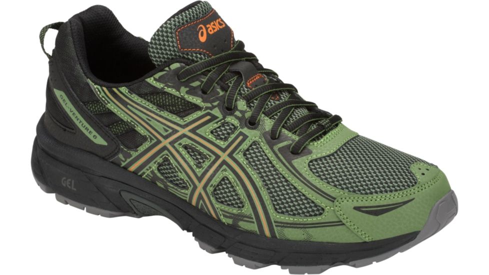 Asics GEL-Venture 6 Trail Running Shoes - Mens, Cedar Green/Lava Orange, Medium, 11 US, T7G1N.300-11