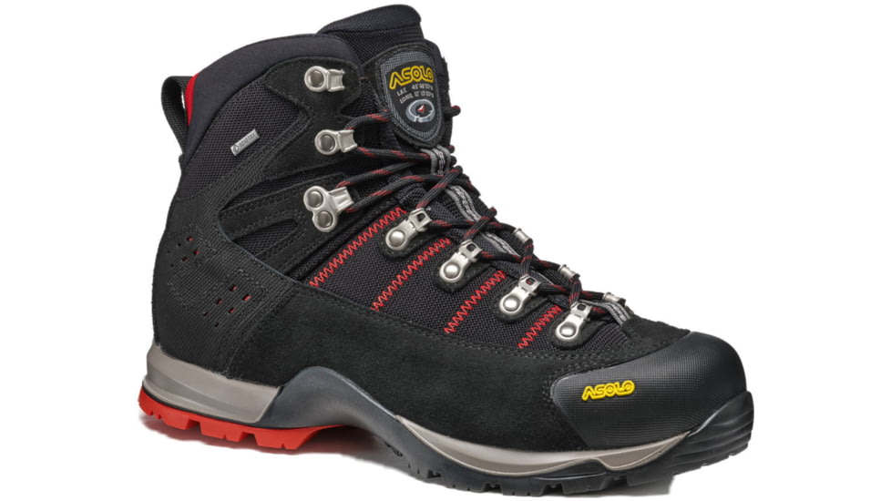 Asolo Fugitive GTX Hiking Boots - Mens, Black/Red, 10.5US, B22000-A392-105