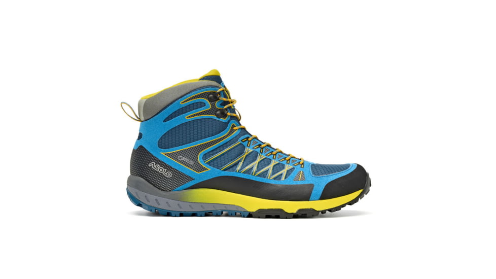 Asolo Grid Mid GV Hiking Shoes - Mens, Indian/Teal/Yellow, 8.5 US, A40516-898-085